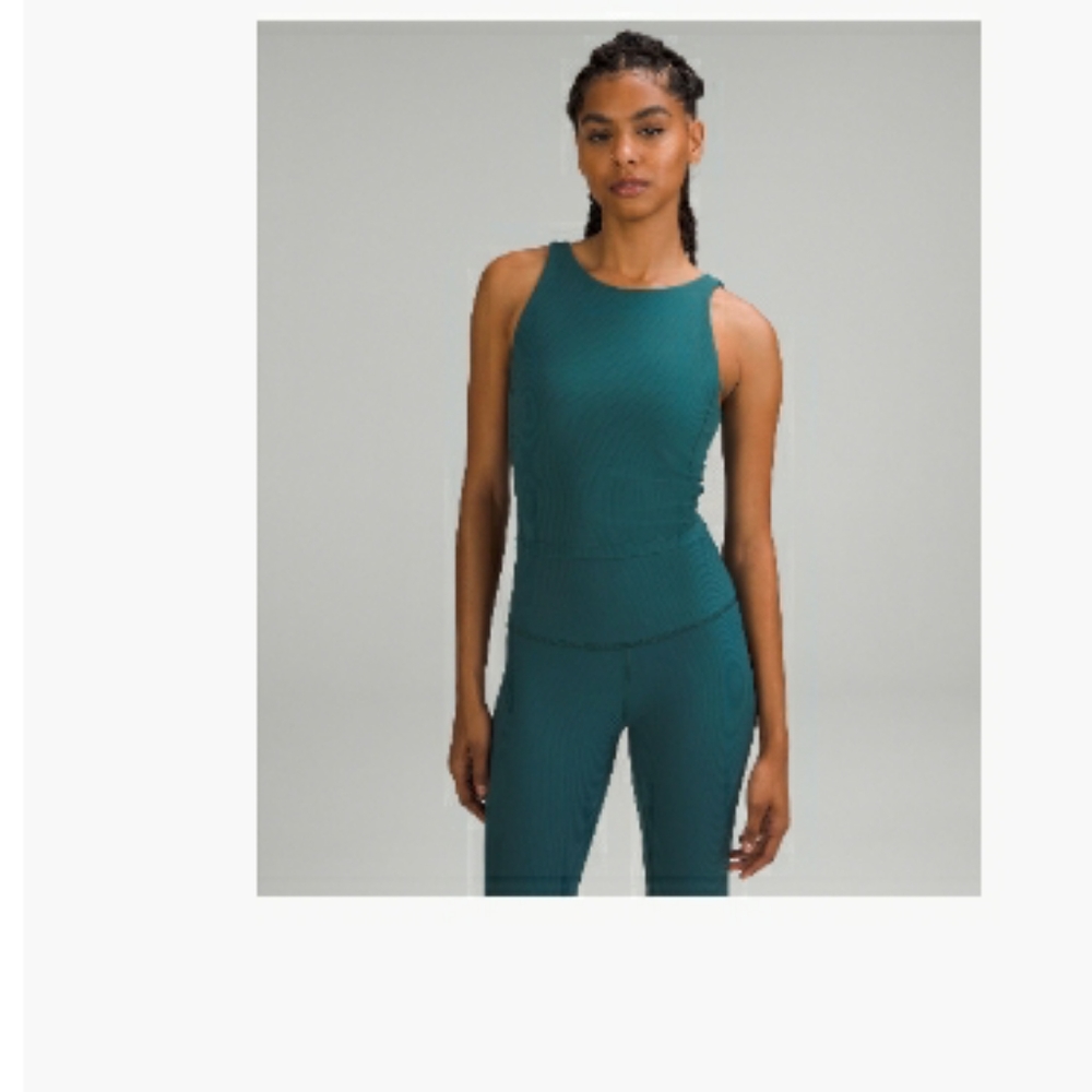 lululemon high neck align tank top-RIBBED material